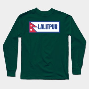 Lalitpur City with Nepal Flag Long Sleeve T-Shirt